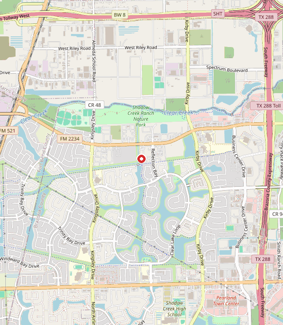 Map showing Action Behavior Centers - ABA Therapy for Autism in pearland, TX