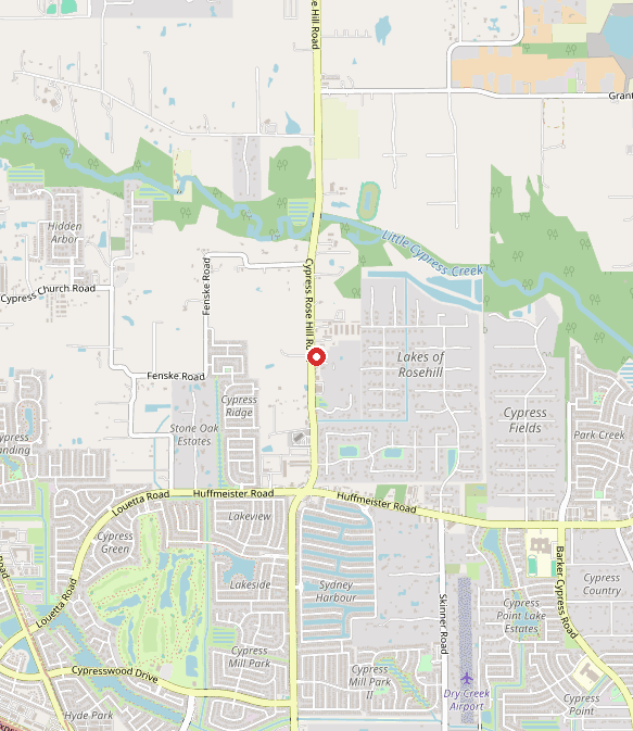Map showing Breakthrough ABA in cypress, TX