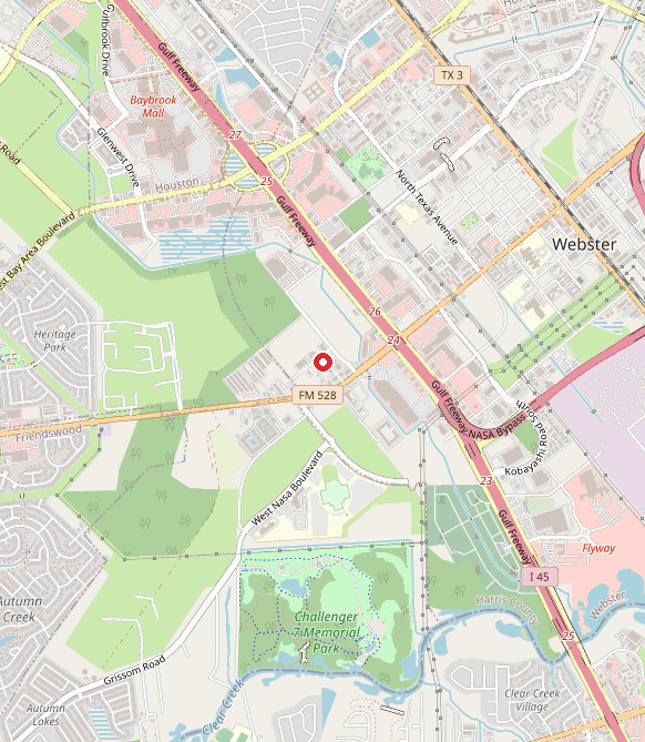 Map showing The Children's Therapy Center, Inc. in webster, TX