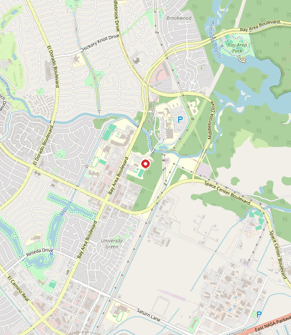 Map showing UHCL Center for Autism and Developmental Disabilities in houston, TX